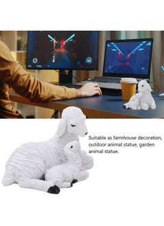 Hztyyier Hztyyier Artificial Miniature Lamb Statue Landscape Garden Scenery Figurine Resin Sheep Ornaments Landscape Sheep Figurine  - Image 5