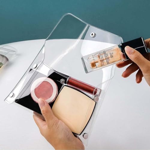 YSSZAM Transparent Mini PVC Makeup Bag Small Clear Plastic Cosmetic Organizer Bag Pouch with Snap Closure Cosmetic Bags for Vacation Travel, Bathroom Organizing(S) - Image 4