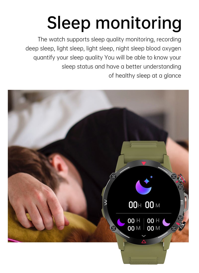 Colvin Yus - 410 mAh Hulk Smartwatch For Men, AMOLED Always On Display Bluetooth Calling Waterproof Fitness Watches Compatible With Android iOS GREEN - Image 1