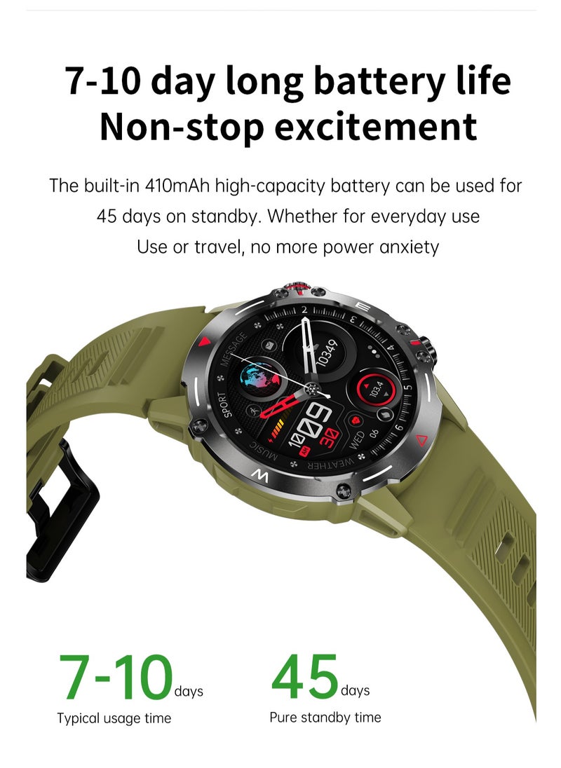 Colvin Yus - 410 mAh Hulk Smartwatch For Men, AMOLED Always On Display Bluetooth Calling Waterproof Fitness Watches Compatible With Android iOS GREEN - Image 1