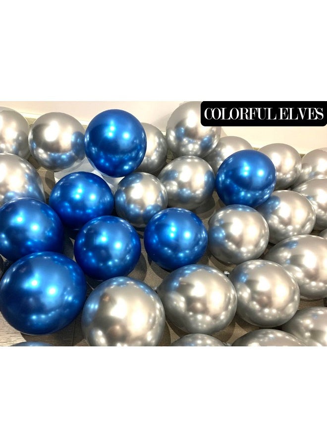 COLORFUL ELVES 100 Pack 5 Inches Metallic Silver Balloons Small Mini Chrome Helium Shiny Silver Balloon For Party Decorations  - Image 4