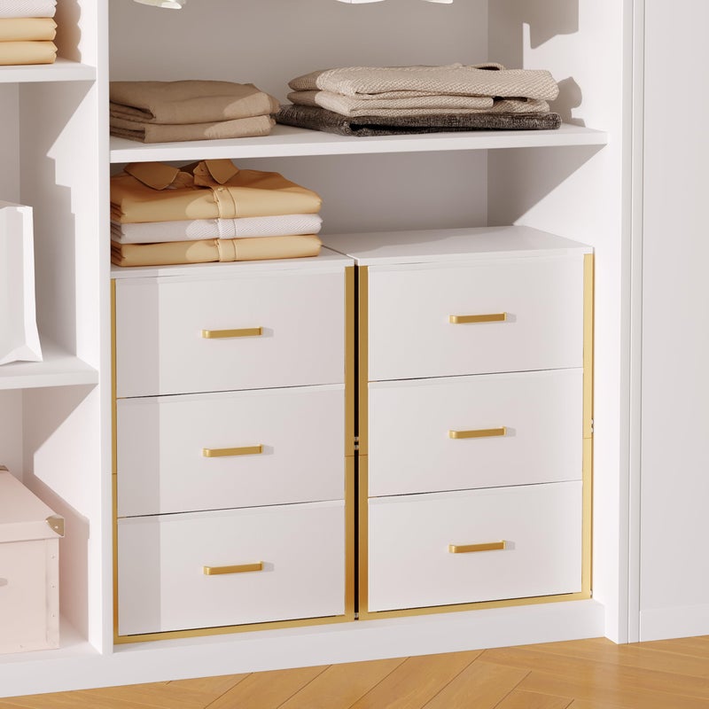 Qzzsmy Nightstand with 3 Drawers for Bedroom, Dresser Drawer Organizer, Storage Dresser with Fabric Drawers and Metal Frame for Closet, Living Room, Bedside Table with Wood Top - Image 2