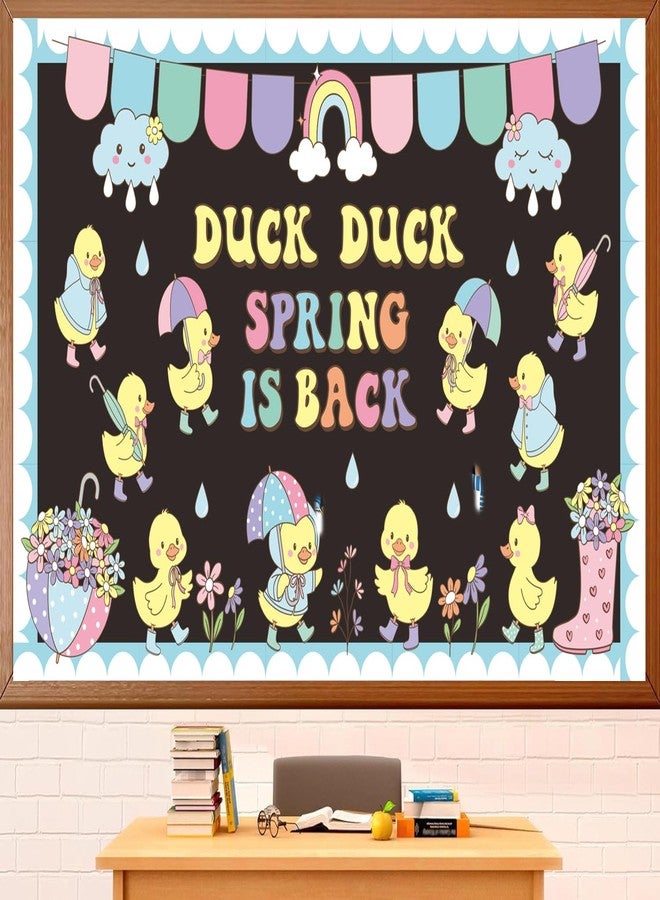 Polaxium Spring Bulletin Board Set Duck Duck Spring is Back Classroom Decoration Spring Cutouts for School Office Classroom Chalkboard Whiteboard Wall Window Door Decor Supplies - Image 2