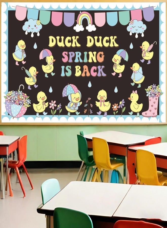 Polaxium Spring Bulletin Board Set Duck Duck Spring is Back Classroom Decoration Spring Cutouts for School Office Classroom Chalkboard Whiteboard Wall Window Door Decor Supplies - Image 5