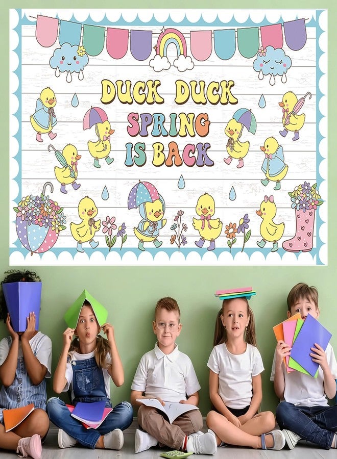 Polaxium Spring Bulletin Board Set Duck Duck Spring is Back Classroom Decoration Spring Cutouts for School Office Classroom Chalkboard Whiteboard Wall Window Door Decor Supplies - Image 4