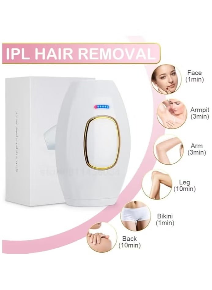 جهاز إزالة الشعر المحمول للأسر للنساء والرجال، جهاز إزالة الشعر بالليزر الدائم بلا ألم، لإزالة شعر الوجه والجسم، سلكي - Image 4