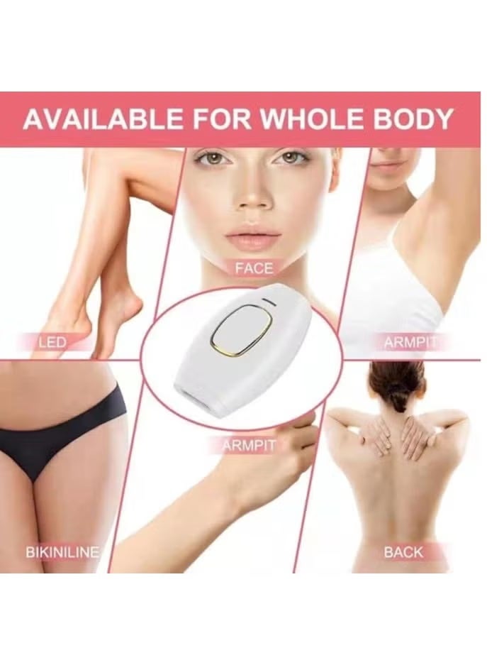 جهاز إزالة الشعر المحمول للأسر للنساء والرجال، جهاز إزالة الشعر بالليزر الدائم بلا ألم، لإزالة شعر الوجه والجسم، سلكي - Image 3