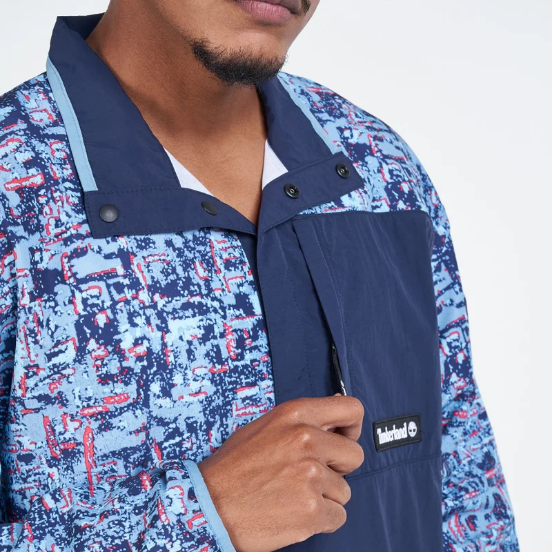 Timberland Men's YC Summer Allover Print Packable Anorak Jacket
