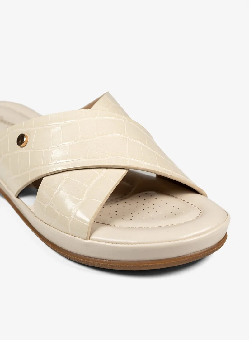 Geoomnii OFF WHITE Geoomnii Comfort Slide Sandals for Women – Cushioned Slip-On Casual Sandals for Daily Wear, Home, Travel & Walking for Women | Best Price UAE