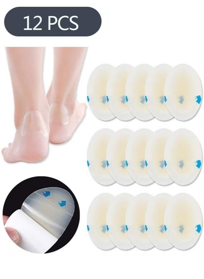 12-Piece Blister Bandages, Blister Pads Gel Blister Cushions, Waterproof Ultra Thin Hydrocolloid Seal Adhesive Bandages for Fingers Toes Heel Blister Prevention - Image 1