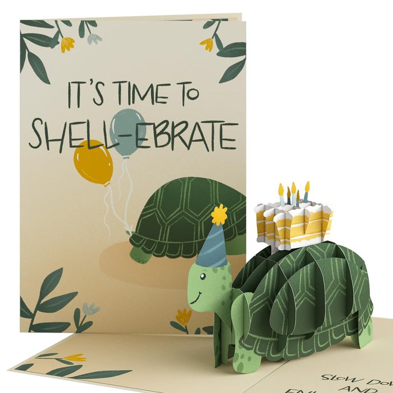 Lovepop Birthday Pop-Up Card for Her, Him, Men, Women - 3D Animal Greeting Cards - Time to Shell-ebrate - 5" x 7" - Blank Notecard & Envelope Included - Image 1