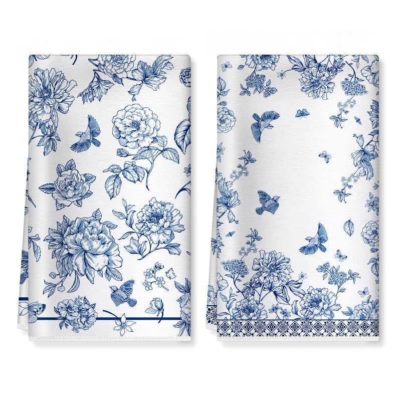 Arquiel Chinoiserie Floral Bird Microfiber Kitchen Towels, Soft Absorbent Hand Towel 15.7 Ã— 23.6 Inch, Thick Dish Cloth for Party Anniversary Holiday Decoration Housewarming Gifts - Image 1