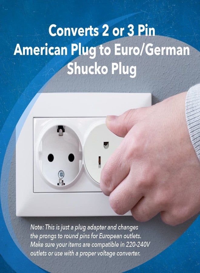 OREI Pack 6 European Travel Plug Adapter - USA, Canada, Mexico to European Type E/F Plug Adapters - Schuko Adapter CE Certified Heavy Duty - Perfect for Travelling with Cell Phones, Laptops & More - Image 5