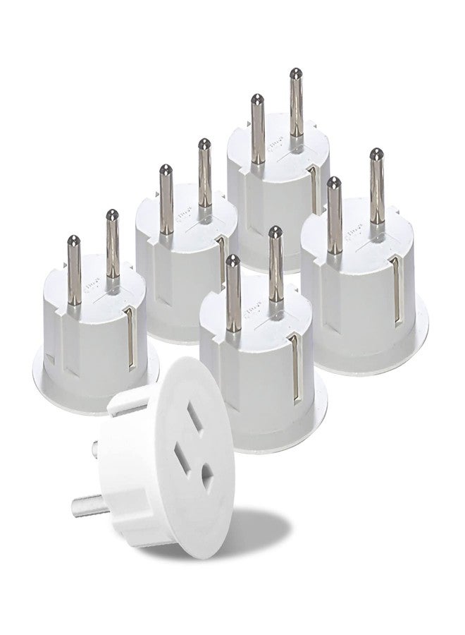 OREI Pack 6 European Travel Plug Adapter - USA, Canada, Mexico to European Type E/F Plug Adapters - Schuko Adapter CE Certified Heavy Duty - Perfect for Travelling with Cell Phones, Laptops & More - Image 1