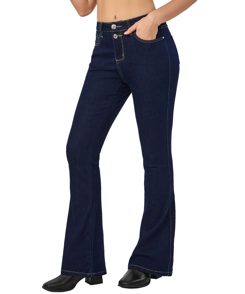VIPONES Bell Bottom Jeans for Women High Waisted Flare Jean Bootcut Stretch Skinny Wide Leg Denim Blue Pants 106Size 10
