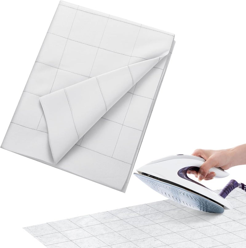Breling Fusible Interfacing with 2.5 x 2.5 Inches Grid Nonwoven Layout Iron on Polyester/Rayon Lightweight Interfacing for DIY Crafts Supplies(Light Weight,16 Inches X 10 yd) - Image 1