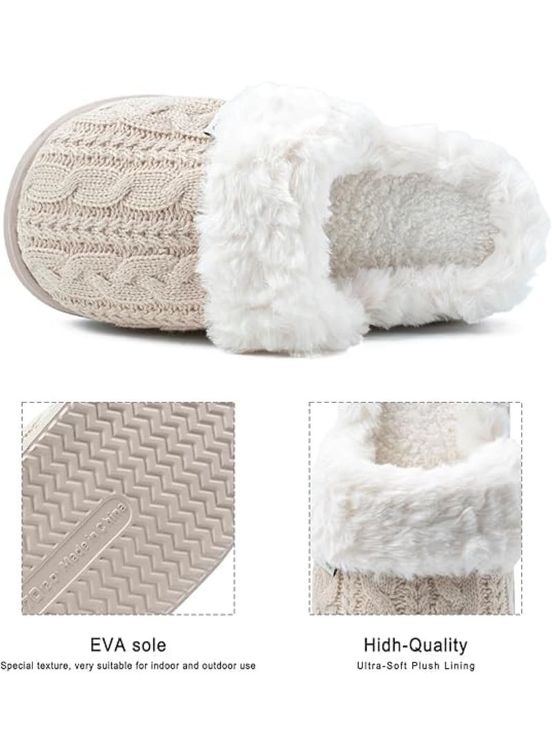 SYOSI Women’s Slippers, Plush Knit Fuzzy Slip-On House Shoes with Memory Foam, Non-Slip Durable Sole, Warm Fleece Lining for Indoor and Outdoor Use, Odor Resistant Cozy Bedroom Slippers - Image 5