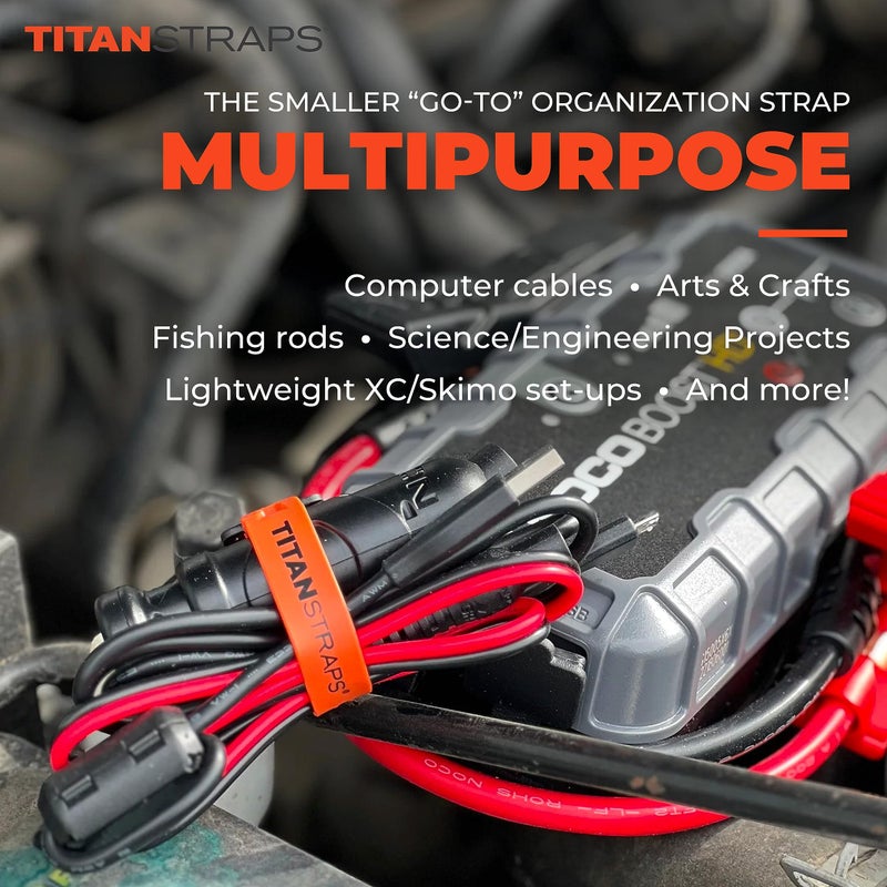 TitanStraps Titan Utility Straps â€“ Mini Straps Set to Organize Computer Cables, Arts & Crafts, and Fishing Rods (10" Length / 4-Pack, Sunflower) - Image 5