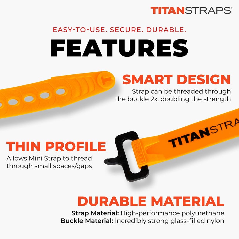 TitanStraps Titan Utility Straps â€“ Mini Straps Set to Organize Computer Cables, Arts & Crafts, and Fishing Rods (10" Length / 4-Pack, Sunflower) - Image 3