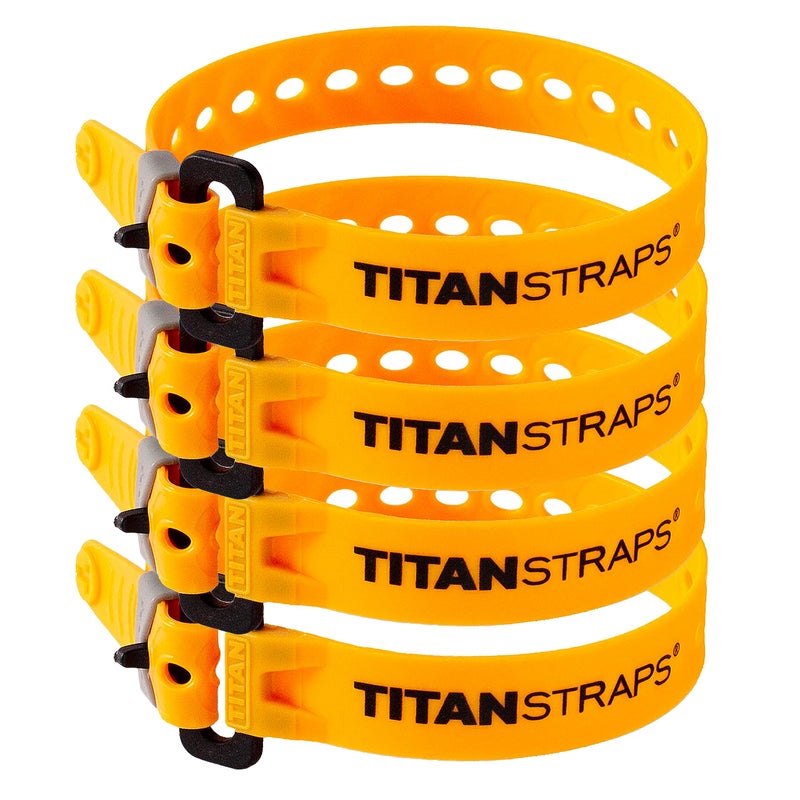 TitanStraps Titan Utility Straps â€“ Mini Straps Set to Organize Computer Cables, Arts & Crafts, and Fishing Rods (10" Length / 4-Pack, Sunflower) - Image 1