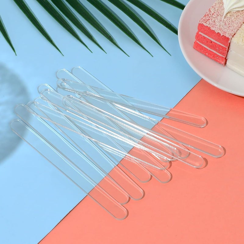 Gifzy 20 Pieces Reusable Acrylic Popsicle Sticks 4.5 Inch Popsicle Mold Sticks for DIY Ice Pop, Cake Pop,Candy Desert Making Crafts (Transparent) - Image 4