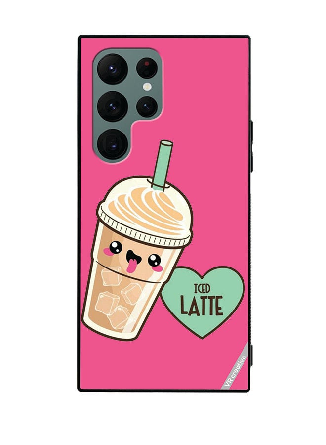 VR CREATIVE Protective Case Cover For Samsung Galaxy S22 Ultra 5G Iced Tea Design Multicolour - Image 1