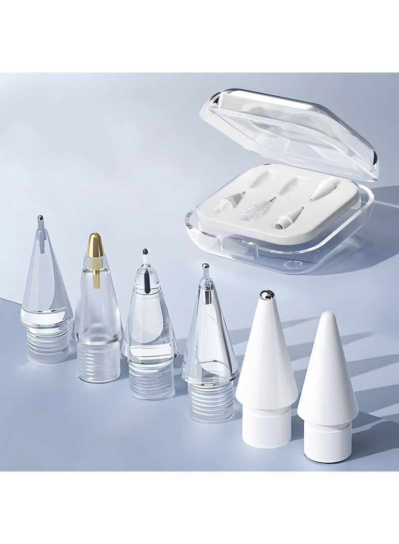 SYOSI Replacement Tips for iPhone Pencil Pro/ 2nd Gen/ 1st Gen/USB C, Precision Needle Tips with Protective Case, Smooth Writing & Drawing Experience, Durable Wear-Resistant Nibs, 6 Pack - Image 1