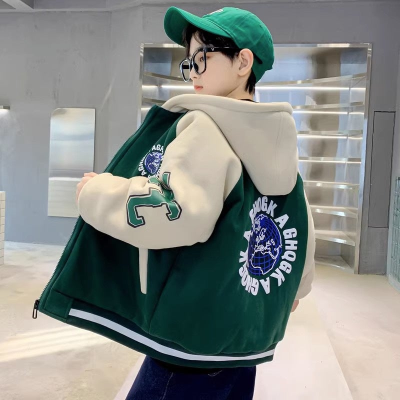 Boys Autumn Casual Jacket 2023 Trendy NN1046 Green  - Image 3