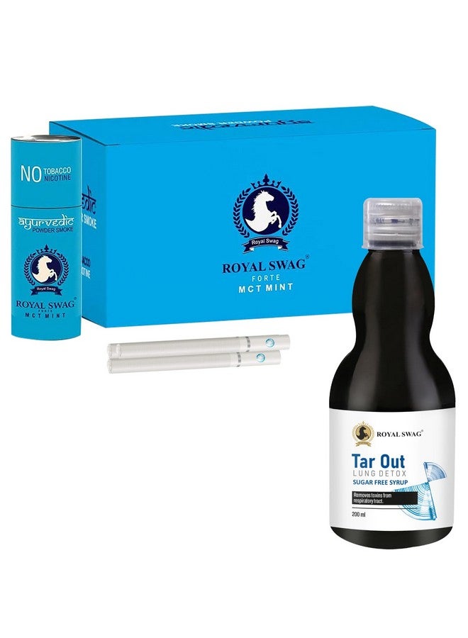 ROYAL SWAG ROYAL SWAG Ayurvedic Herbal Cigarettes MINT Flavour (50 Sticks) 100% Tobacco & Nicotine Free With Lung Detox Syrup 200 ml (No Added Sugar) For Lung Cleansing and Detoxification  - Image 1