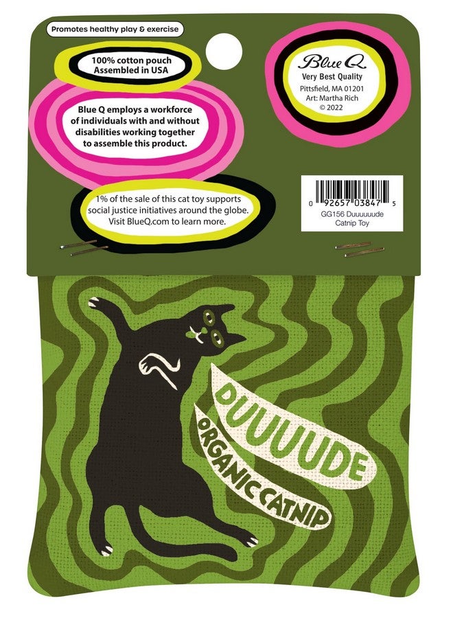 Blue Q Duuuuuuude Catnip Cat Toy. Premium Organic Catnip Grown In The Usa, 100% Cotton Pouches, Kitty Graphics Sure To Delight Every CatKeeper. - Image 2