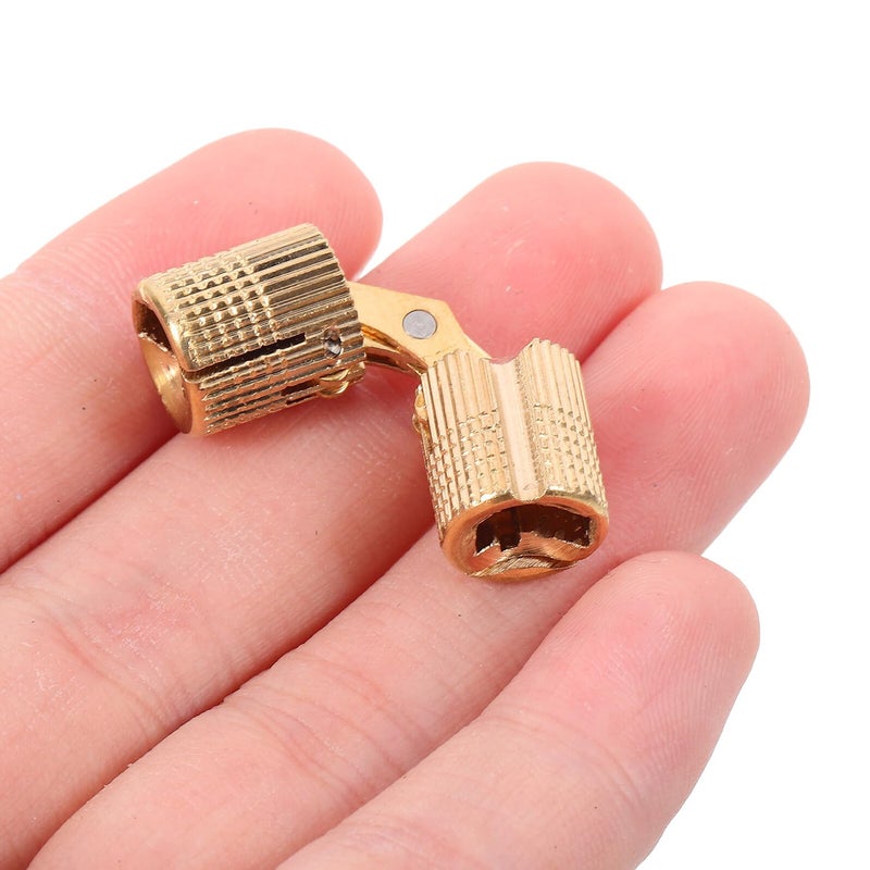 Copper Concealed Cylinder Hinges 10mm For Jewelry Box Cabinet Hardware Repair - Image 4
