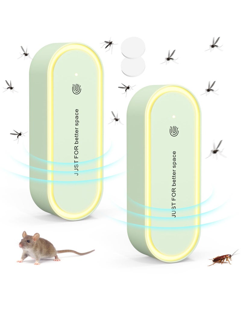 Excefore Ultrasonic Pest Repeller, Pack of 2, Mosquito and Mouse Repellent, Ultrasonic Electric Plug-In for Indoor Use, Effective Against Mosquitoes, Mice, Spiders, Cockroaches, Insects, Fleas, and Moths  - Image 1