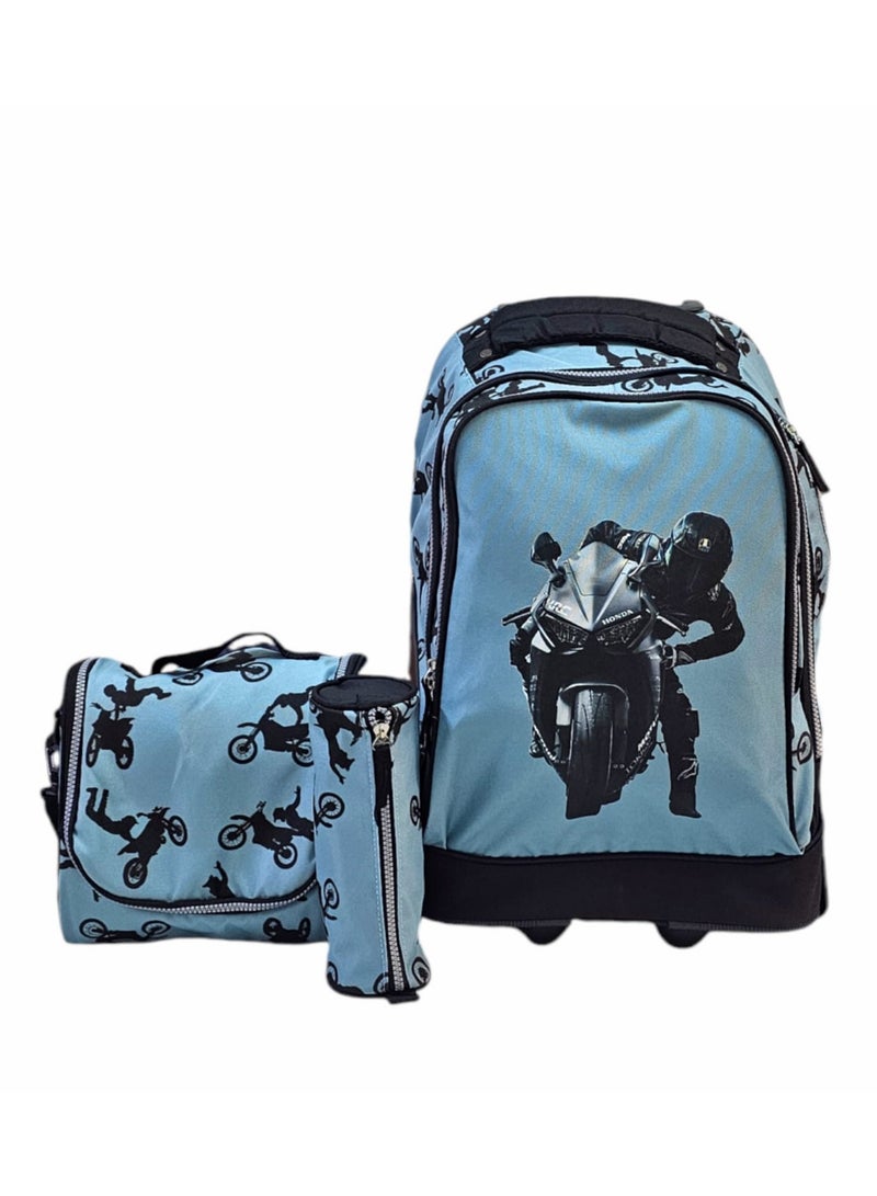 Trolley School Bag 3 In 1 School Bags For Girls Boys Trolley Bag Students Trolley Travel Bag Multi-Function Bag 18 Inch - Image 3