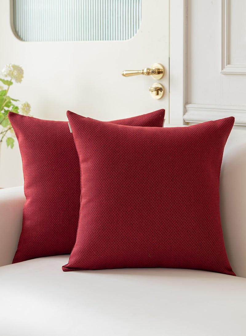 لحظة غطاء وسادة 45 × 45 سم أحمر مزين بملمس زخرفي، غطاء وسادة سجادة حديثة، غطاء وسادة موحد، عبوة من 2 قطعة لزينة المنزل، الأريكة، غرفة النوم - Image 1