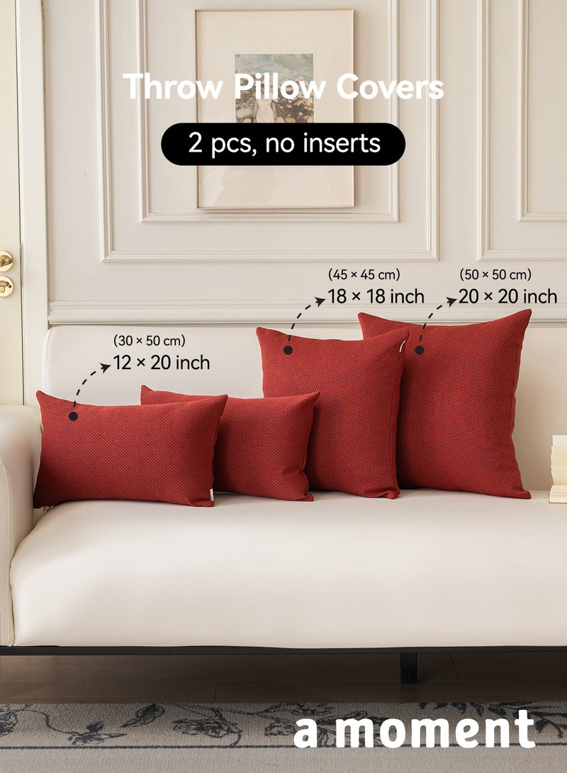 لحظة غطاء وسادة 45 × 45 سم أحمر مزين بملمس زخرفي، غطاء وسادة سجادة حديثة، غطاء وسادة موحد، عبوة من 2 قطعة لزينة المنزل، الأريكة، غرفة النوم - Image 5