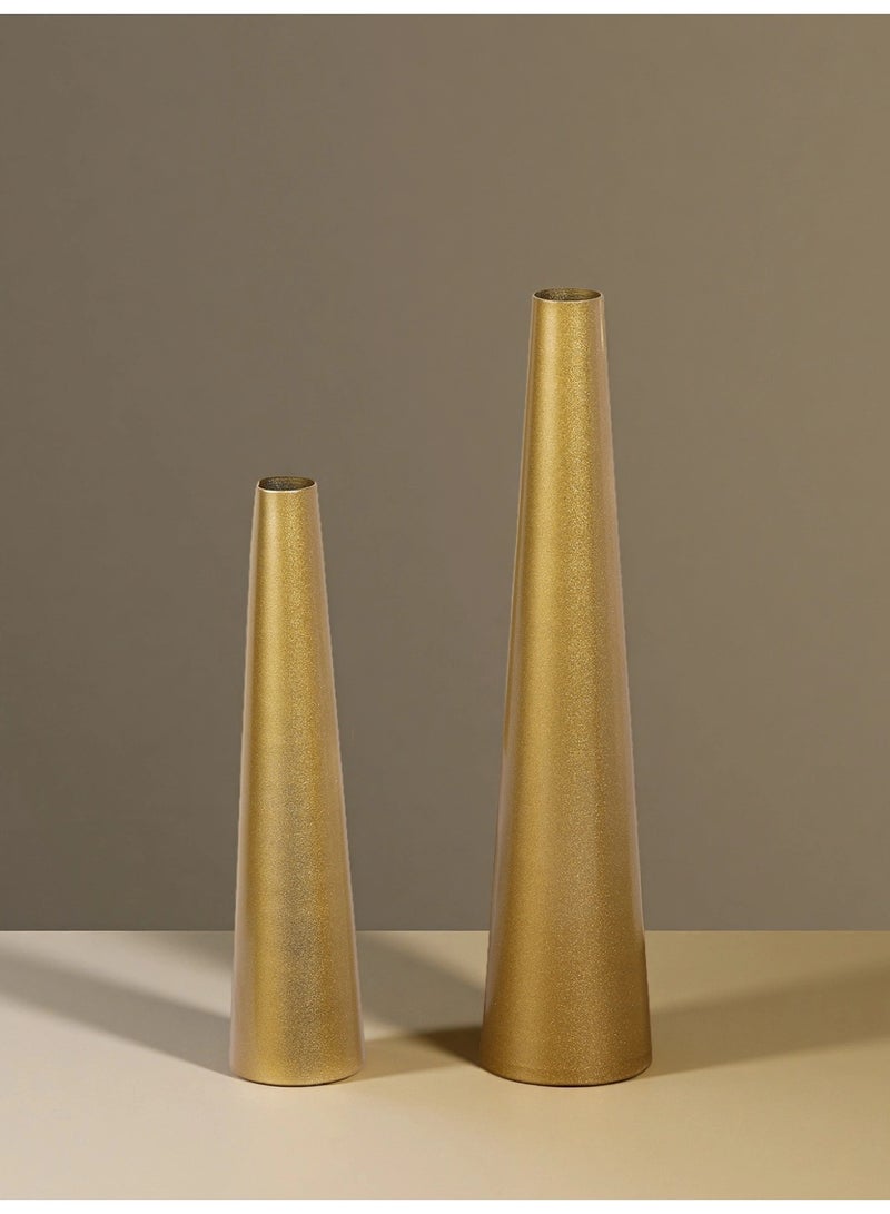 2pcs Flowers Vase,Metal Flower Arrangement Container Great for Home Decoration, Wedding Table, Window, Living Room, Bedroom, Office-Gold - Image 3