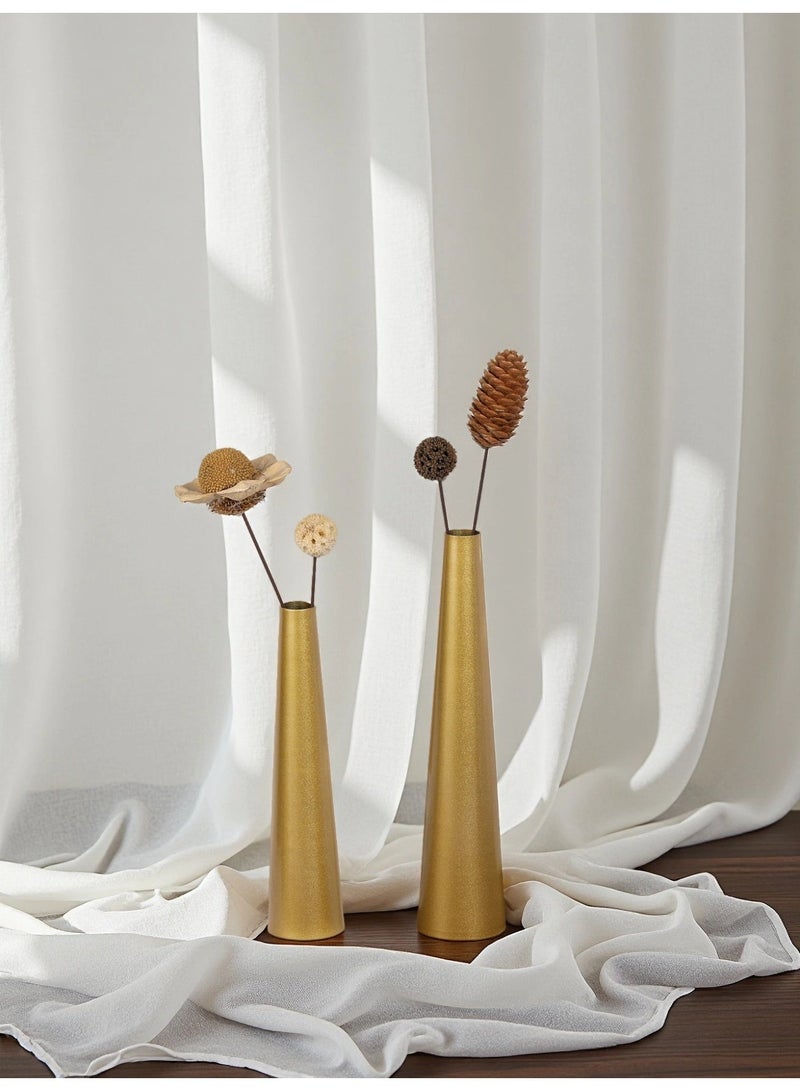 2pcs Flowers Vase, Metal Flower Arrangement Container Great for Home Decoration, Wedding Table, Window, Living Room, Bedroom, Office-Gold - Image 4