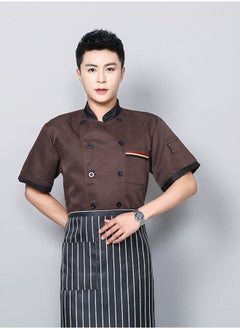 NIBEMINENT Catering Cook Jacket Tops for Man Women Summer Chef Uniform Kitchen Hotel Cafe Cooking Work Clothes Short Sleeve Shirt  - Image 1