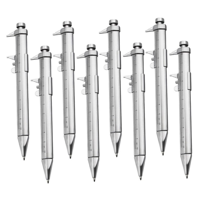 8 Pack Multi Use Ballpoint Pens With Ruler Smooth Writing For School Office - Image 2