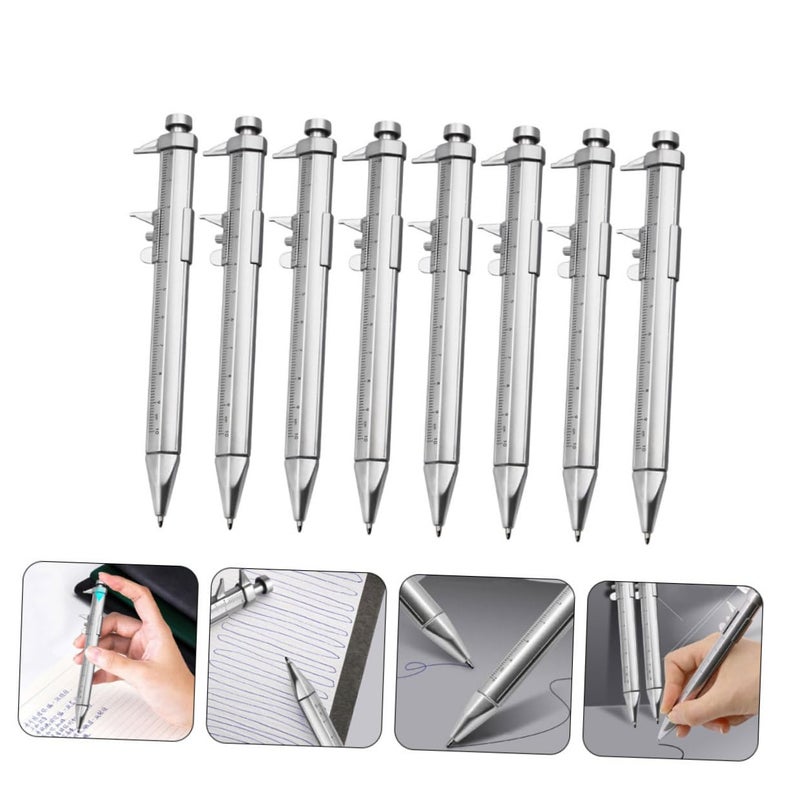 8 Pack Multi Use Ballpoint Pens With Ruler Smooth Writing For School Office - Image 4