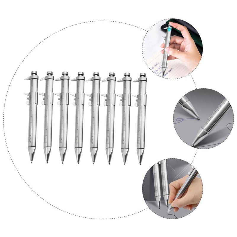 8 Pack Multi Use Ballpoint Pens With Ruler Smooth Writing For School Office - Image 5