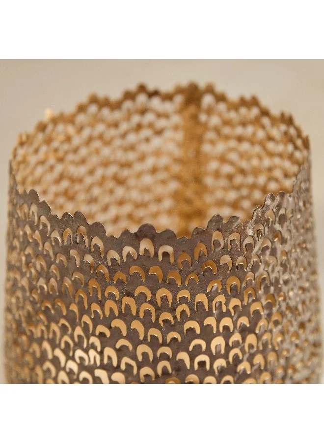 Home Box Corlie Metal Peacock Cutwork Votive Candleholder 14 x 15 x 14 cm