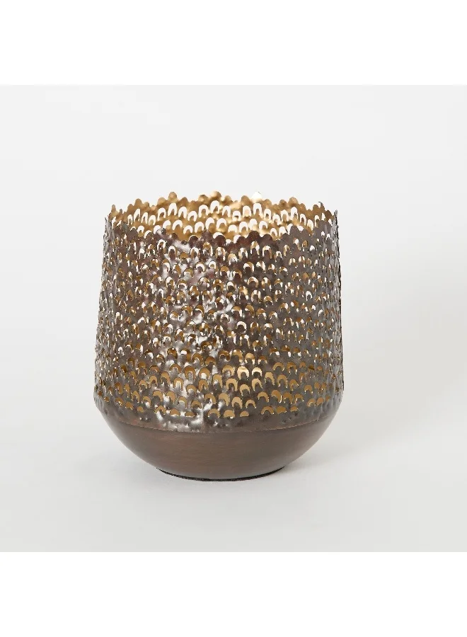 Home Box Corlie Metal Peacock Cutwork Votive Candleholder 14 x 15 x 14 cm