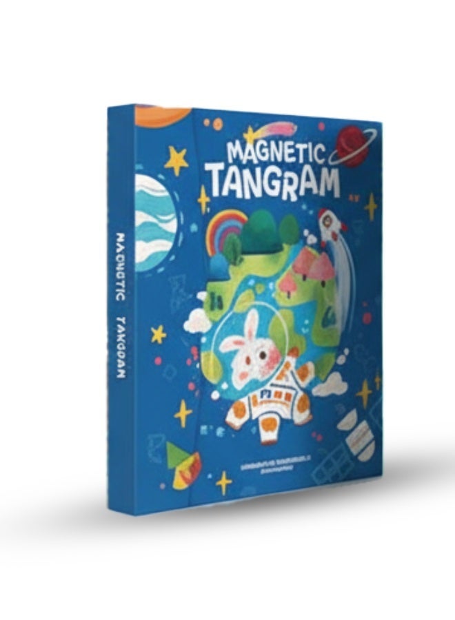 Magnetic Tangram Puzzle Book – Space Explorer Theme, Montessori Early Learning Toy For Early Learning, Creativity & Problem-Solving, Travel-Friendly Educational Puzzle - Image 1