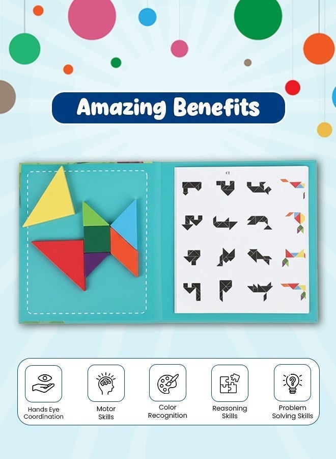 Magnetic Tangram Puzzle Book – Space Explorer Theme, Montessori Early Learning Toy For Early Learning, Creativity & Problem-Solving, Travel-Friendly Educational Puzzle - Image 5