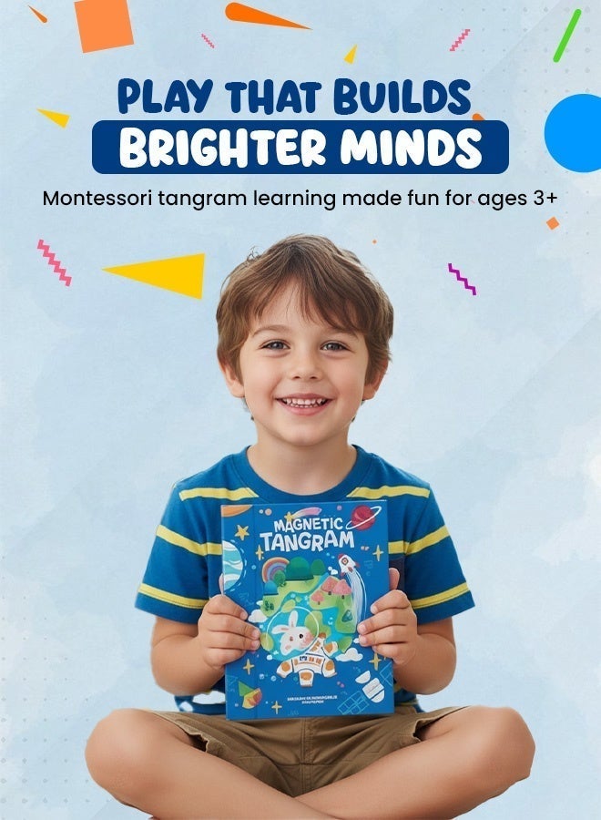 Magnetic Tangram Puzzle Book – Space Explorer Theme, Montessori Early Learning Toy For Early Learning, Creativity & Problem-Solving, Travel-Friendly Educational Puzzle - Image 3