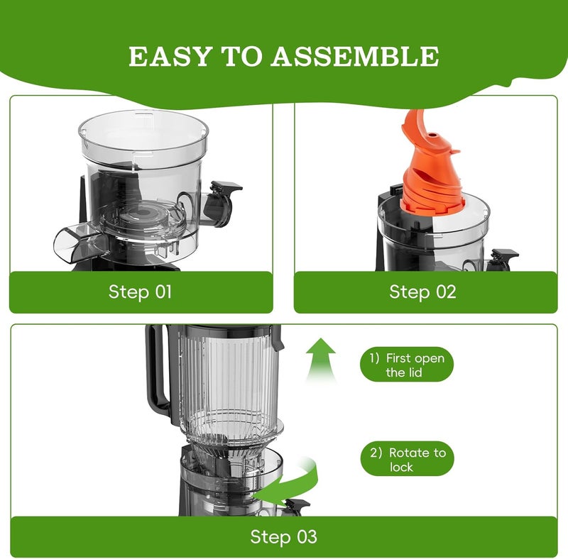 Whuto Store Juicer Replacement Parts, Cold Press Juicer Auger, Orange PMMA Material Non-Staining, Juicers Attachment Kit for Models ZM1913M/ZM1903M - Image 4