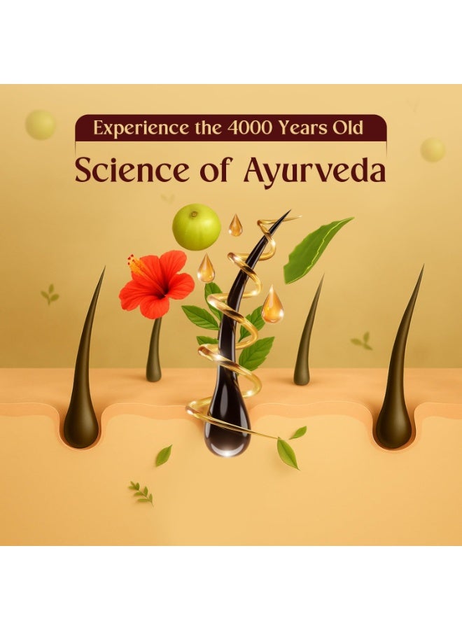 VEDA Ayurvedic Cold Pressed Hair Oil | Ayurvedic Jadi Butis Infused Oil | 200ml - Image 3