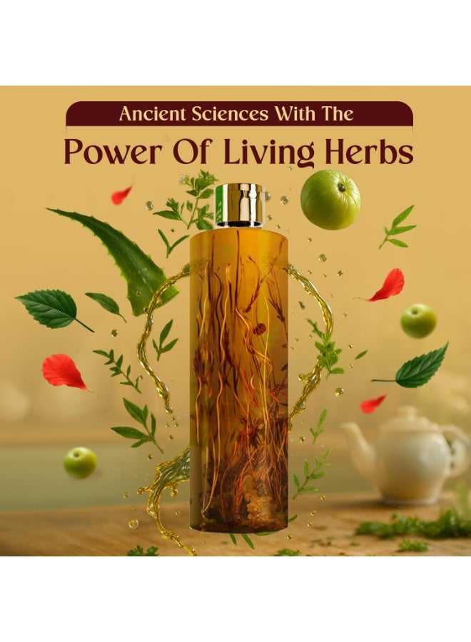 VEDA Ayurvedic Cold Pressed Hair Oil | Ayurvedic Jadi Butis Infused Oil | 200ml - Image 5