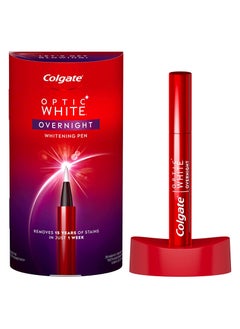 Colgate Optic White Overnight Teeth Whitening Pen, Teeth Stain Remover to Whiten Teeth, 35 Nightly Treatments, 0.08 Fl Oz